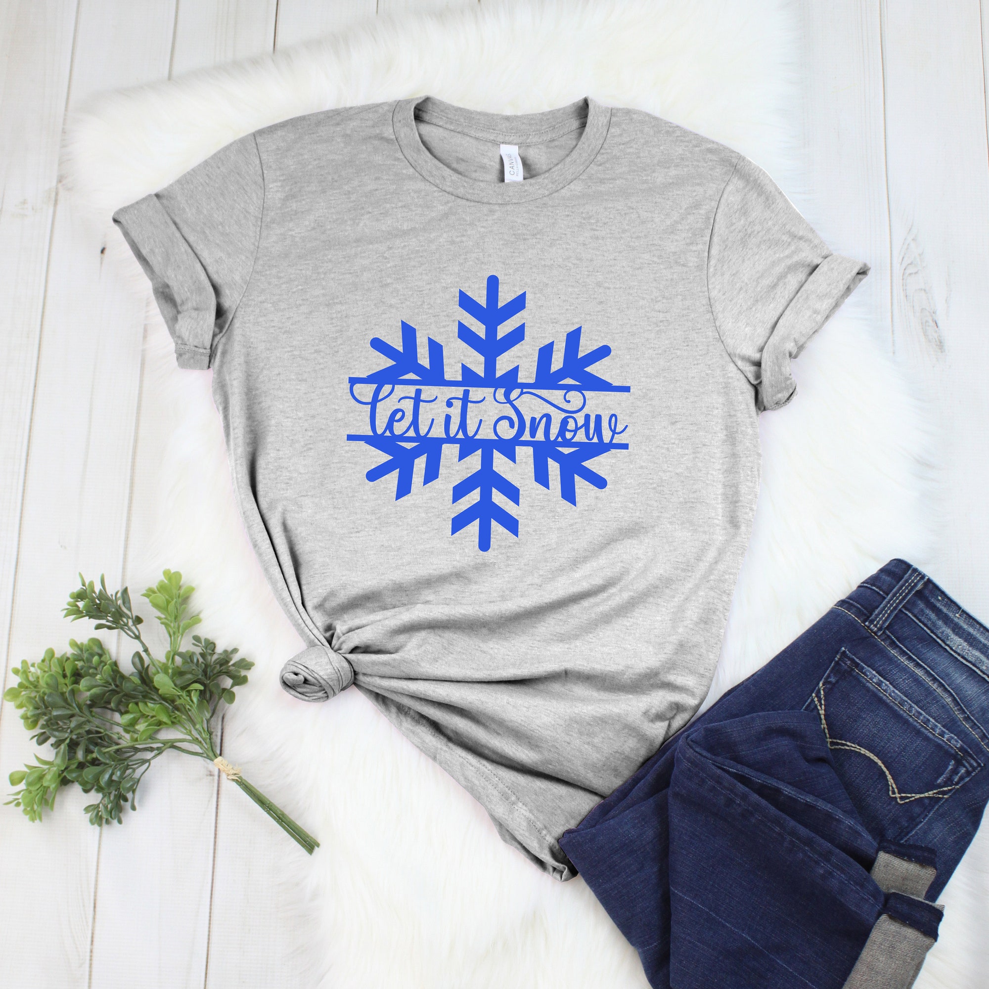 Let It Snow Christmas Shirt | Baby It's Cold Snowman Merry Tee image 1