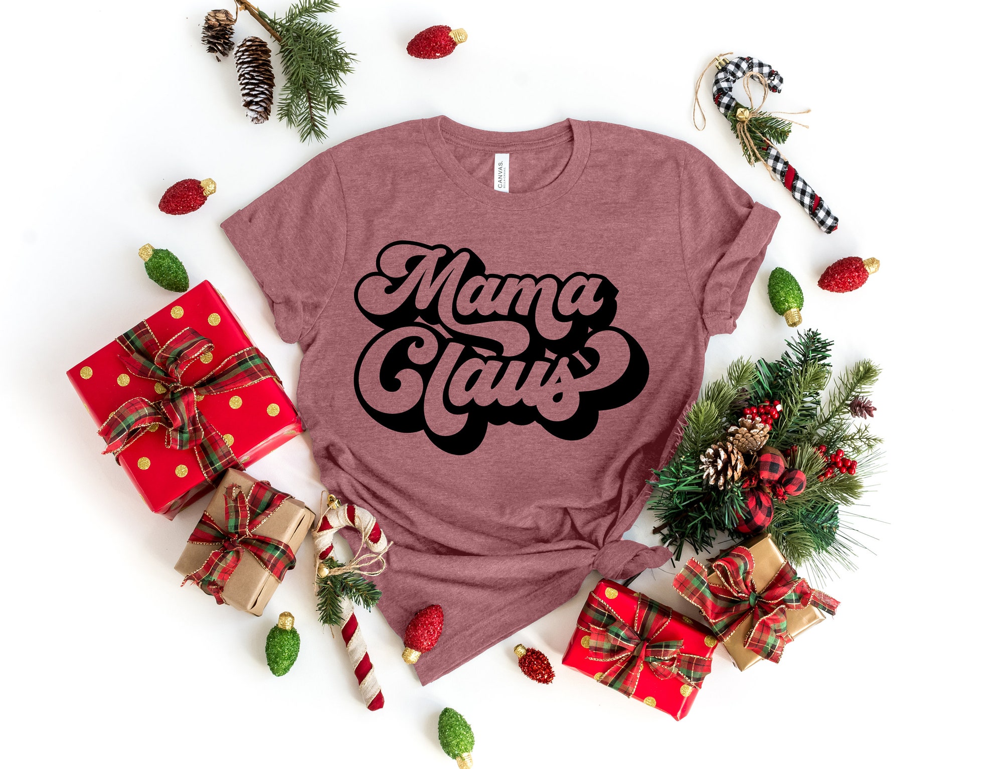 Mama Claus Christmas Shirts | Holiday Mom Gift Tee image 1