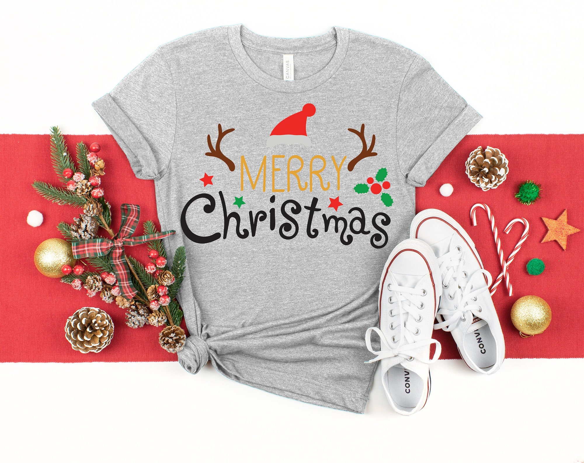 Merry Christmas Shirt: Buffalo Plaid T-shirt Family Matching Holiday Gift image 0