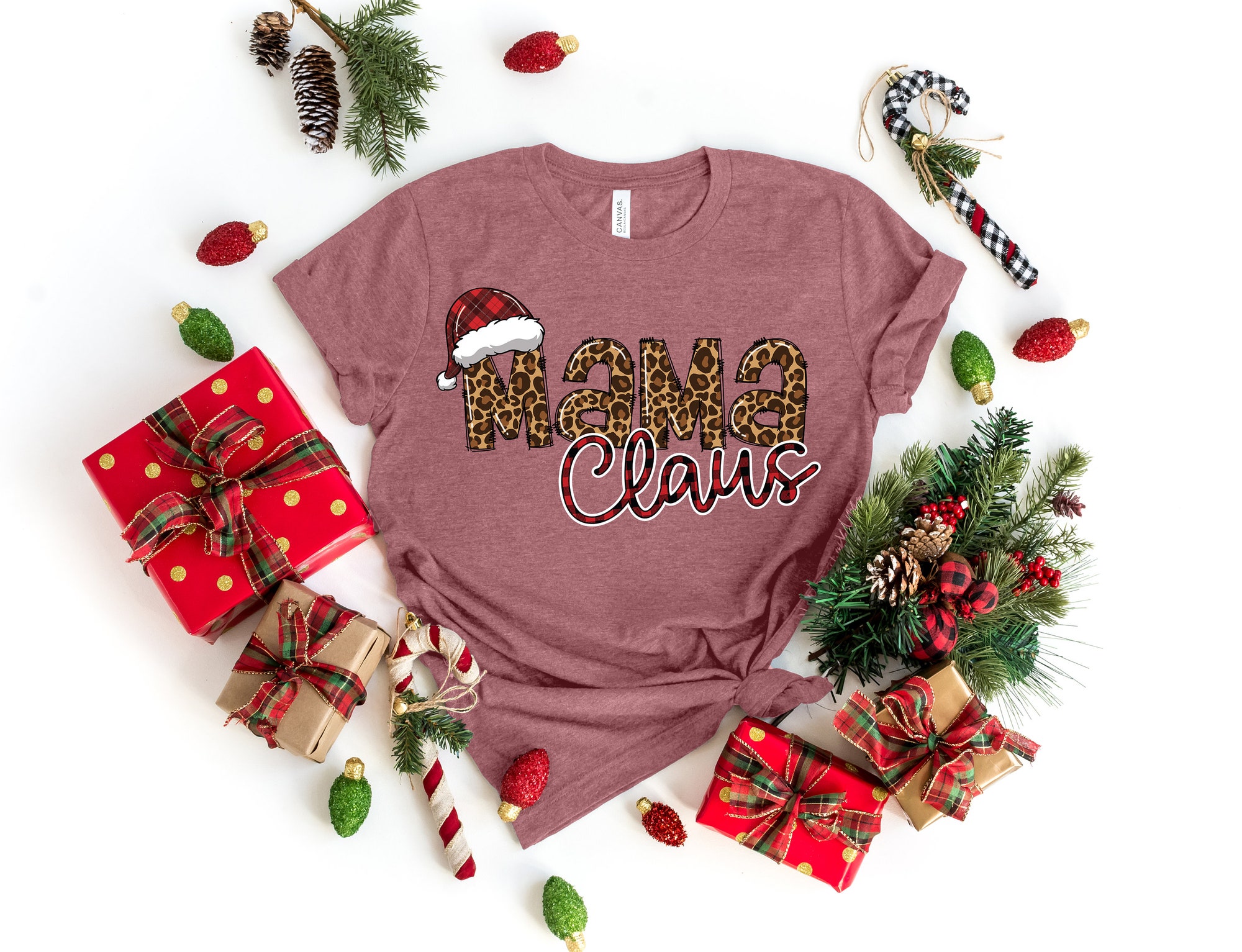 Mama Claus Christmas Shirt | Merry Mama Mom Tee & Gift for Her image 1