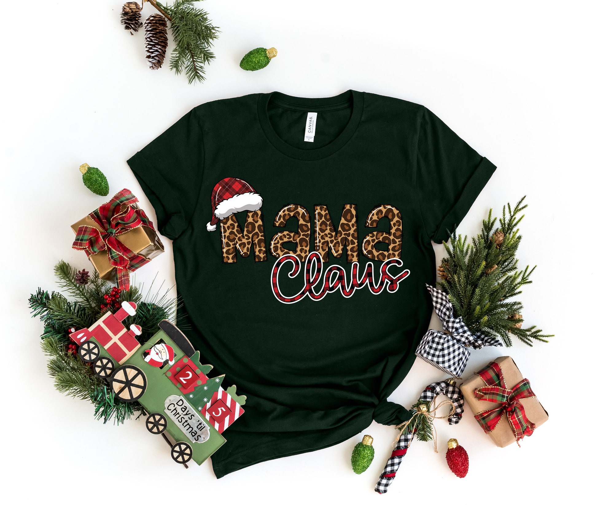 Mama Claus Christmas Shirt | Merry Mama Mom Tee & Gift for Her image 2