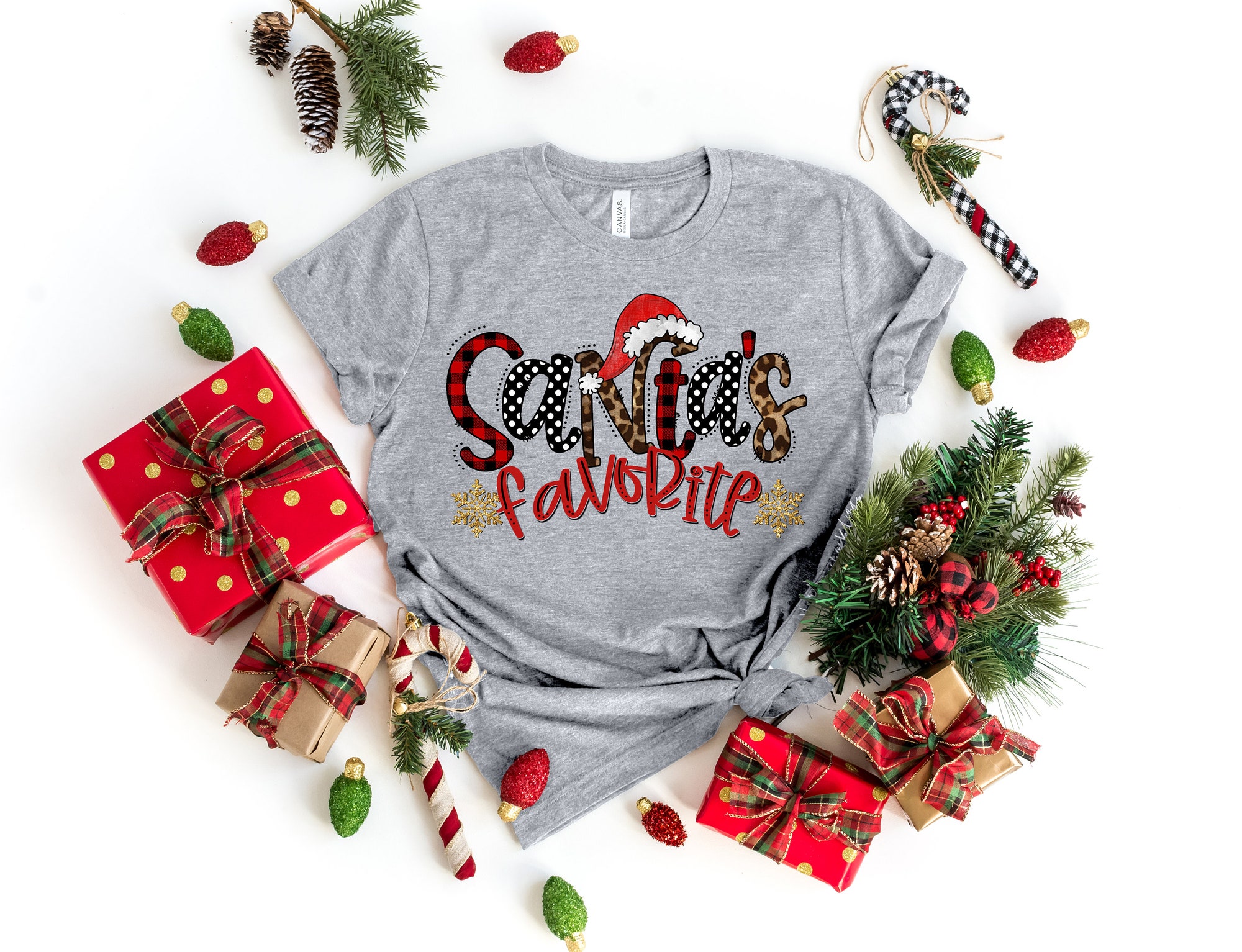 Santa Favorite Shirt | Tis The Season Merry Christmas Family Tee image 2