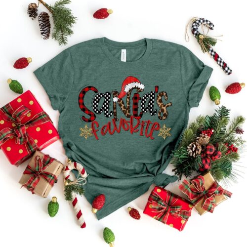 Santa Favorite Shirt | Tis The Season Merry Christmas Family Tee image 0