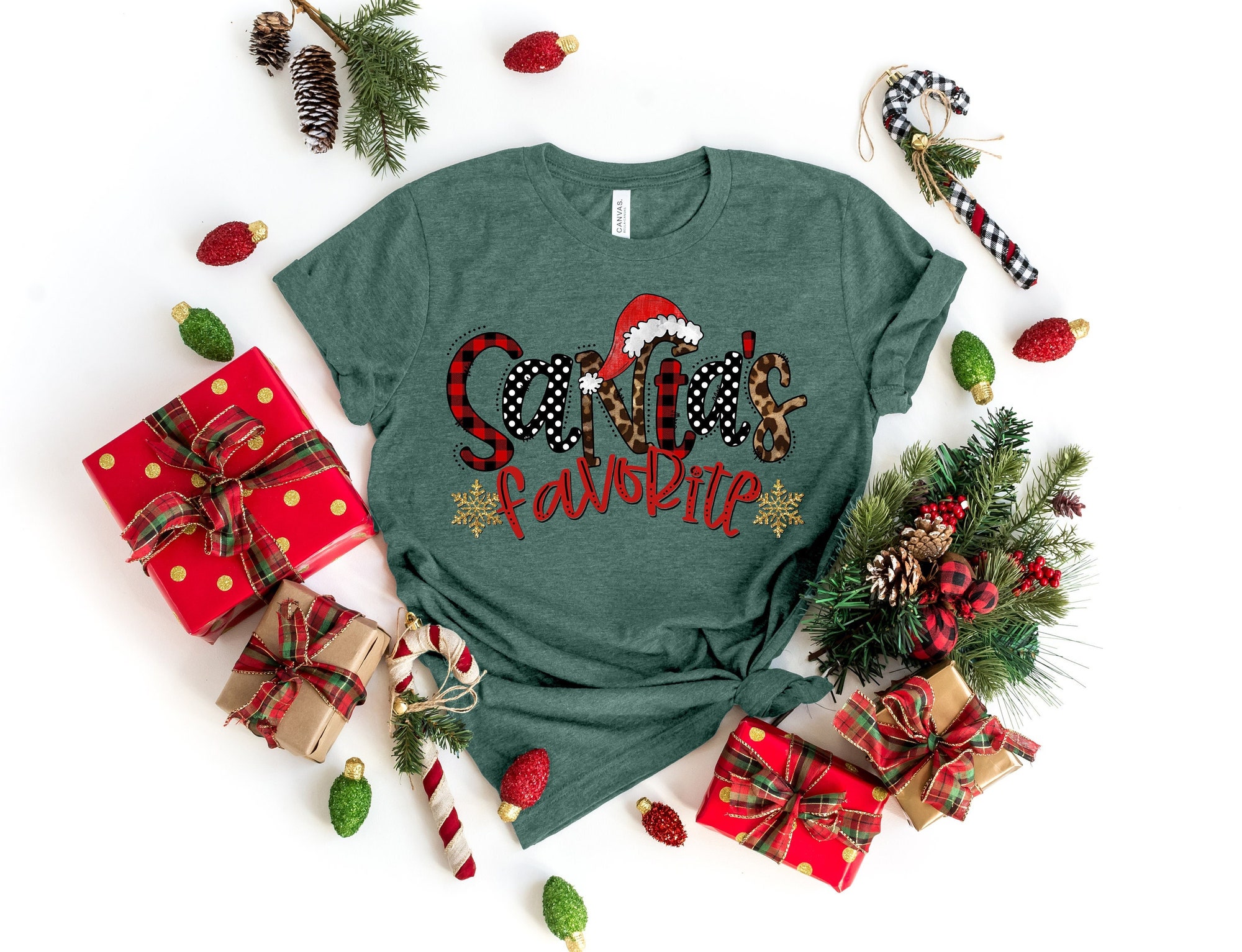 Santa Favorite Shirt | Tis The Season Merry Christmas Family Tee image 0