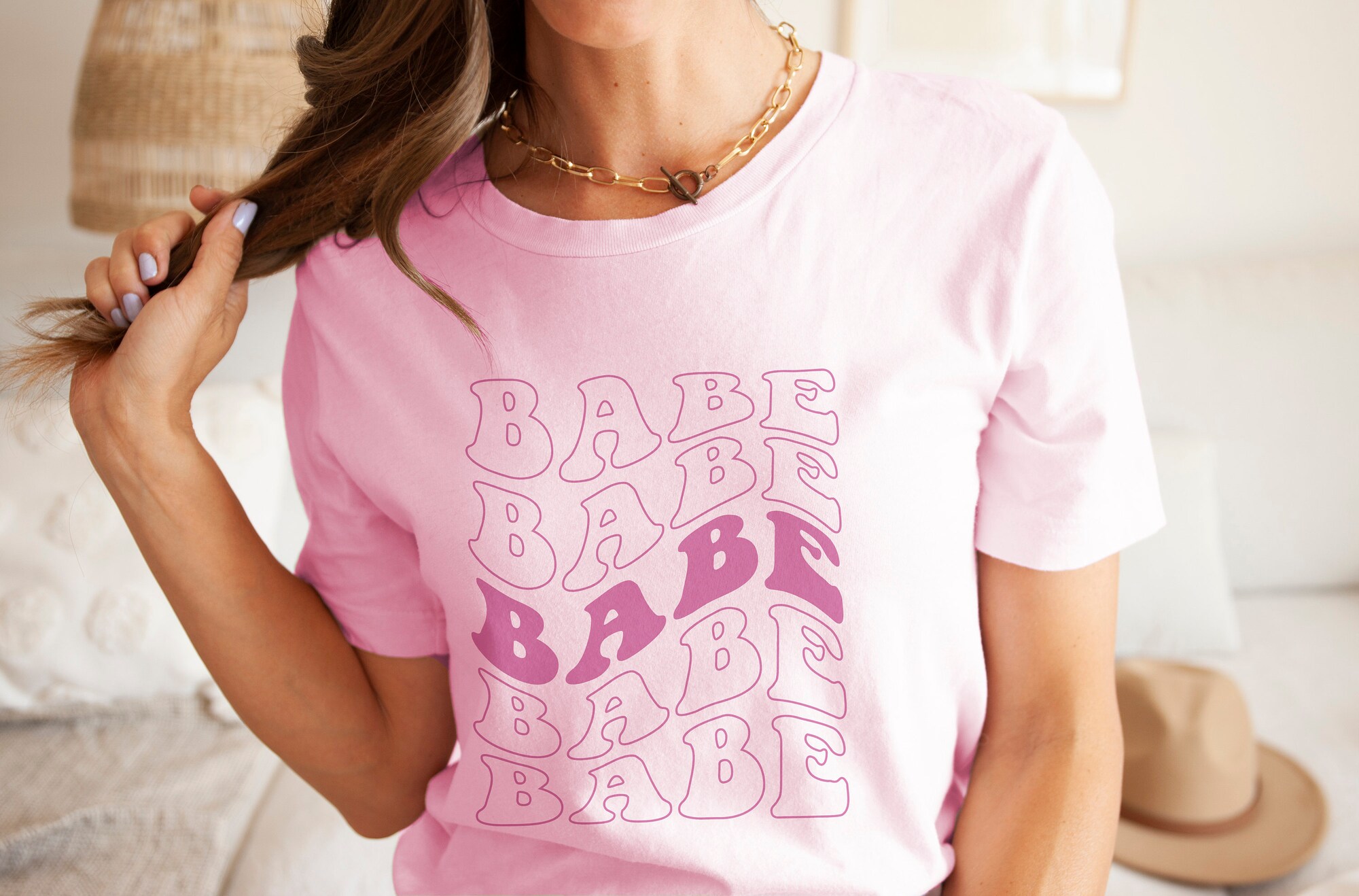 Trendy Bridesmaid Babe Shirt - Retro Bachelorette Party Tee image 0