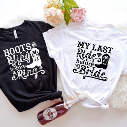 Western Bachelorette Party Tees Last Ride Shirts Country Bride Gifts image 0