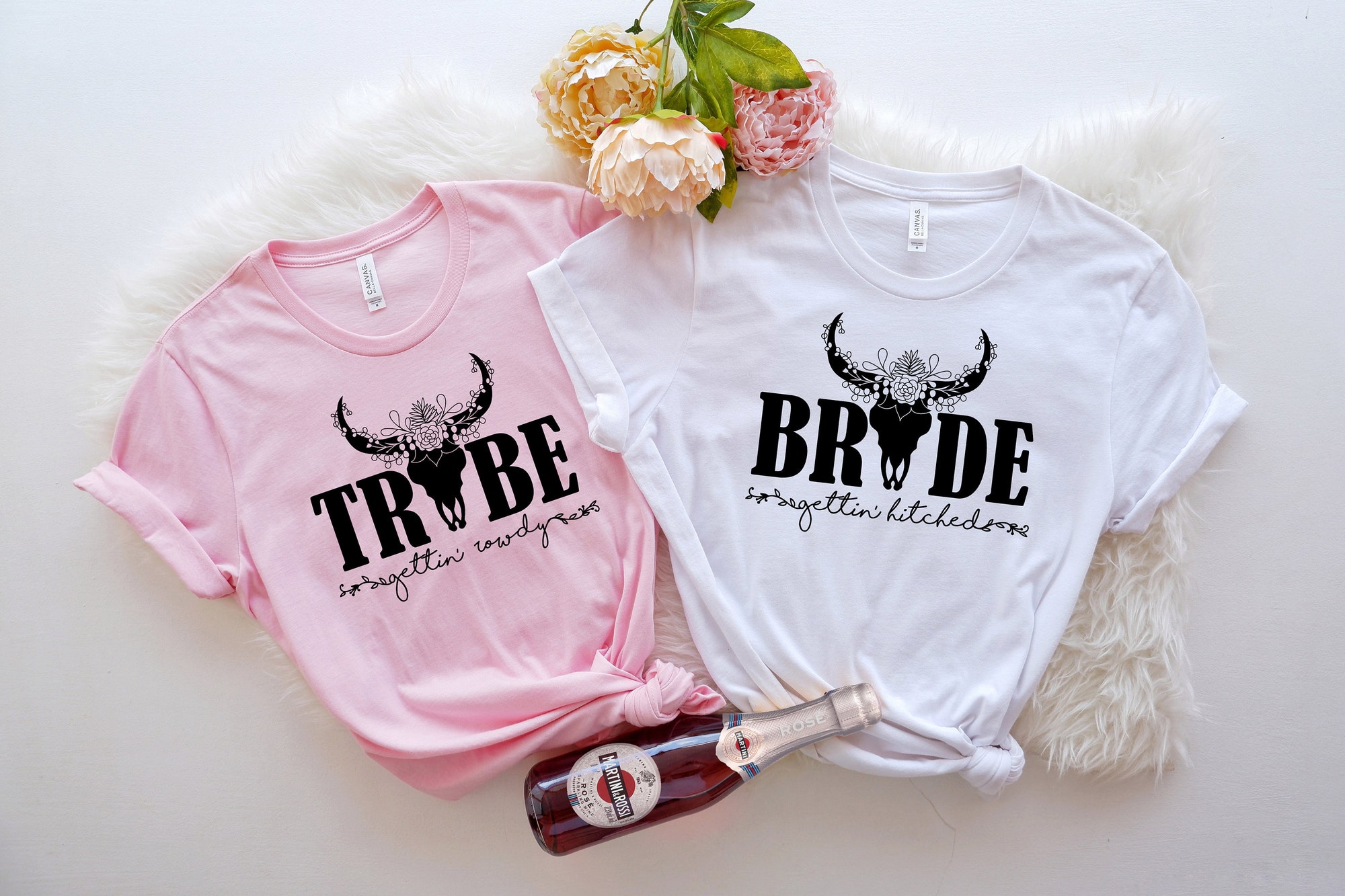 Western Bachelorette: Bride Tribe & Rowdy Hitched Shirts Gifts image 1