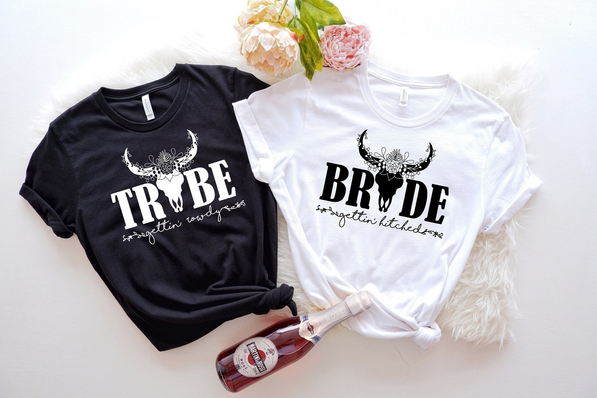 Western Bachelorette: Bride Tribe & Rowdy Hitched Shirts Gifts image 0