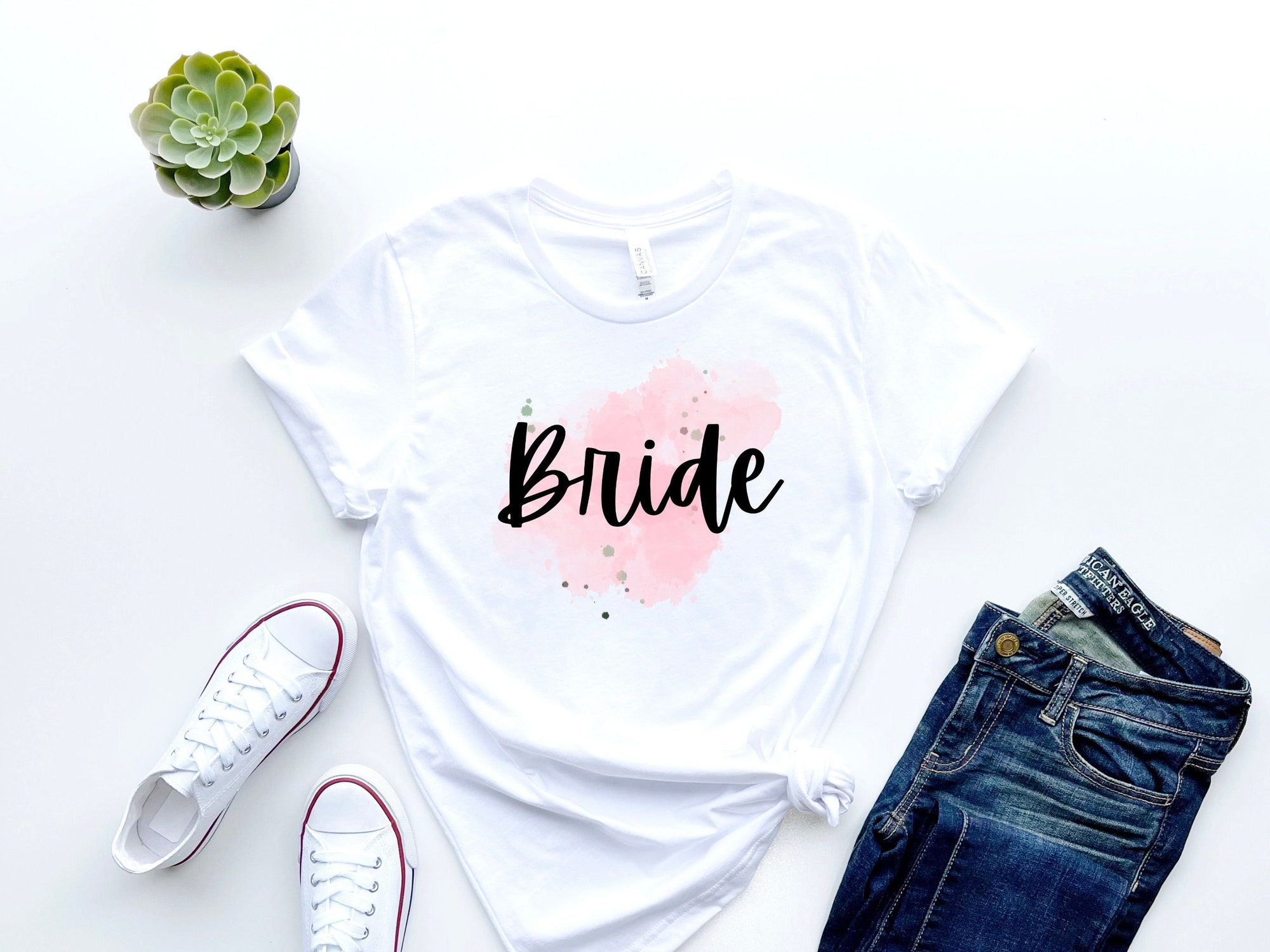 Team Bride: Pink Splash & White Crew Shirts for Bachelorette image 3