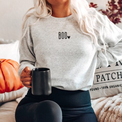 Minimalist Boo: Cute Fall & Halloween Sweatshirts for Her image 0