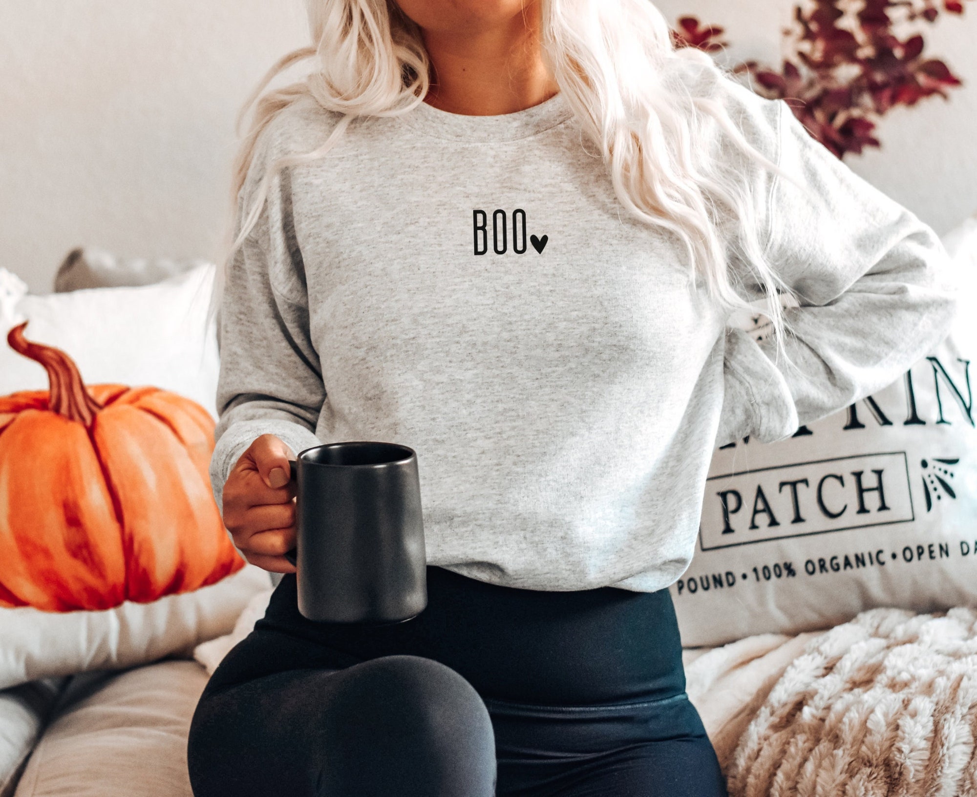 Minimalist Boo: Cute Fall & Halloween Sweatshirts for Her image 0