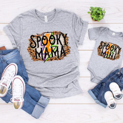 Spooky Mama Halloween Black Cat Shirt image 0