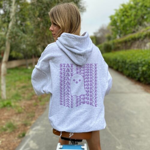 Trendy Spooky Ghost Hoodie - Retro Y2K Halloween & Fall Wear image 0