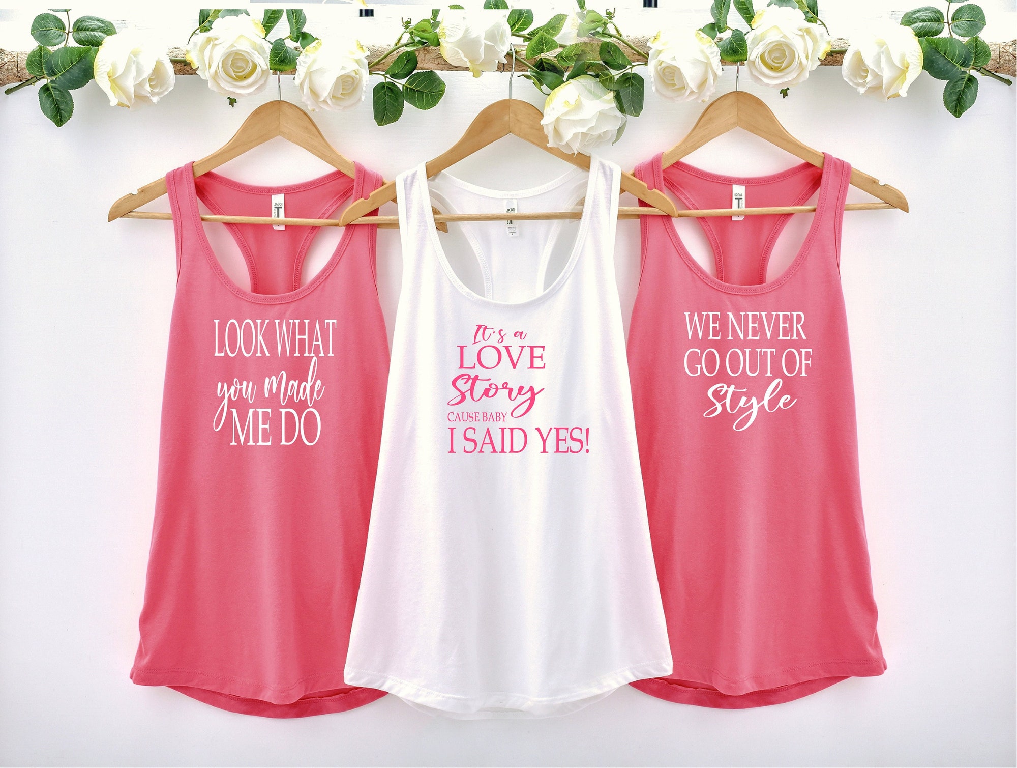 Love Story Bachelorette Tanks: Funny Party & Girls Trip Tops image 0
