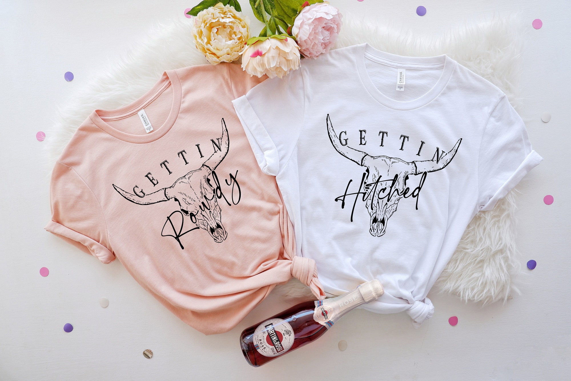 Western Bachelorette Party: Getting Hitched & Bride Shirts image 1