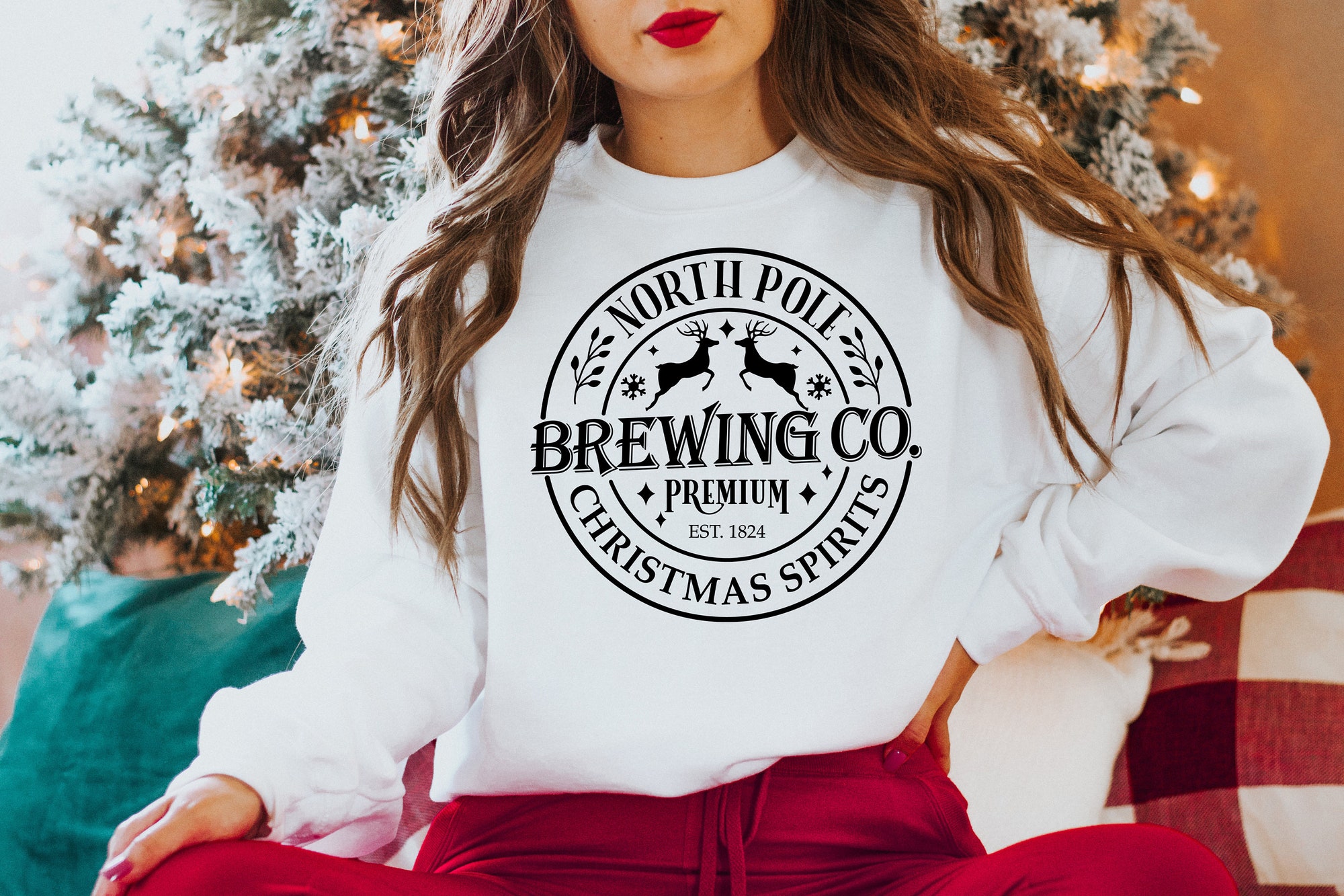 North Pole Brewing Co Shirt Premium Christmas Spirits Tee image 2