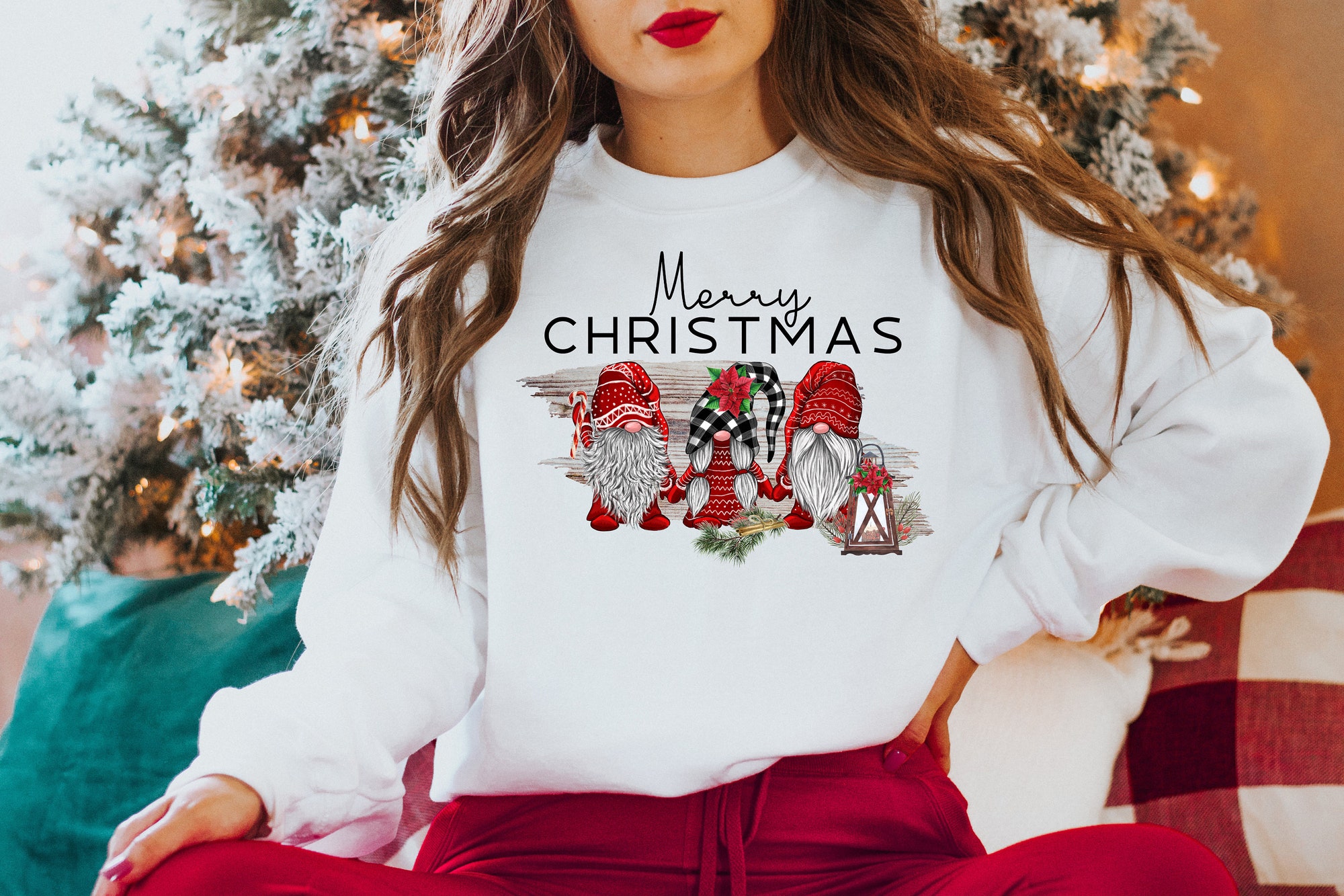 Merry Christmas Gnomes Shirt Cute Gnomies Matching Family Shirt image 3