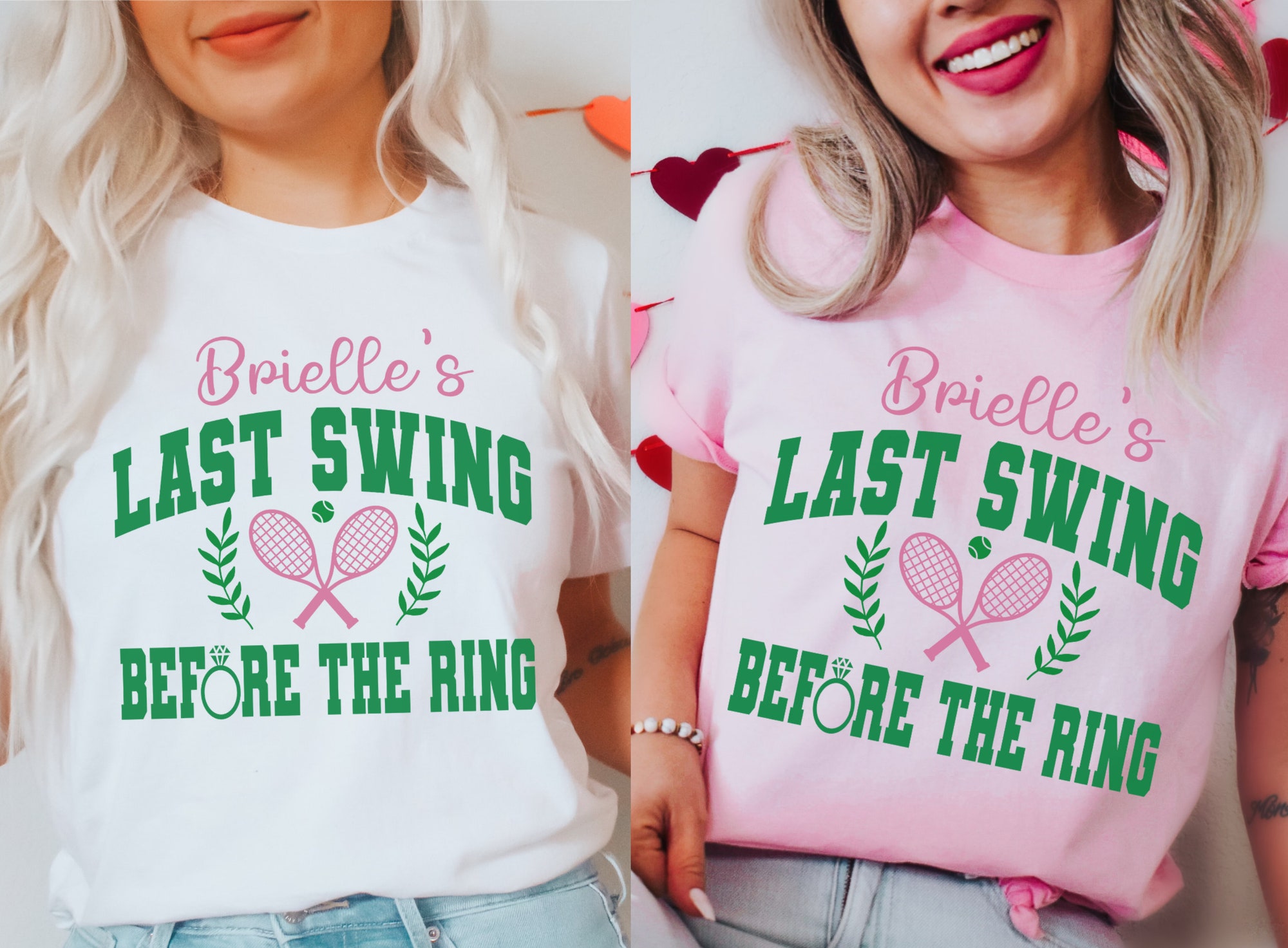 Tennis Bachelorette: Custom Shirts Country Club Party Bridal Tees image 0