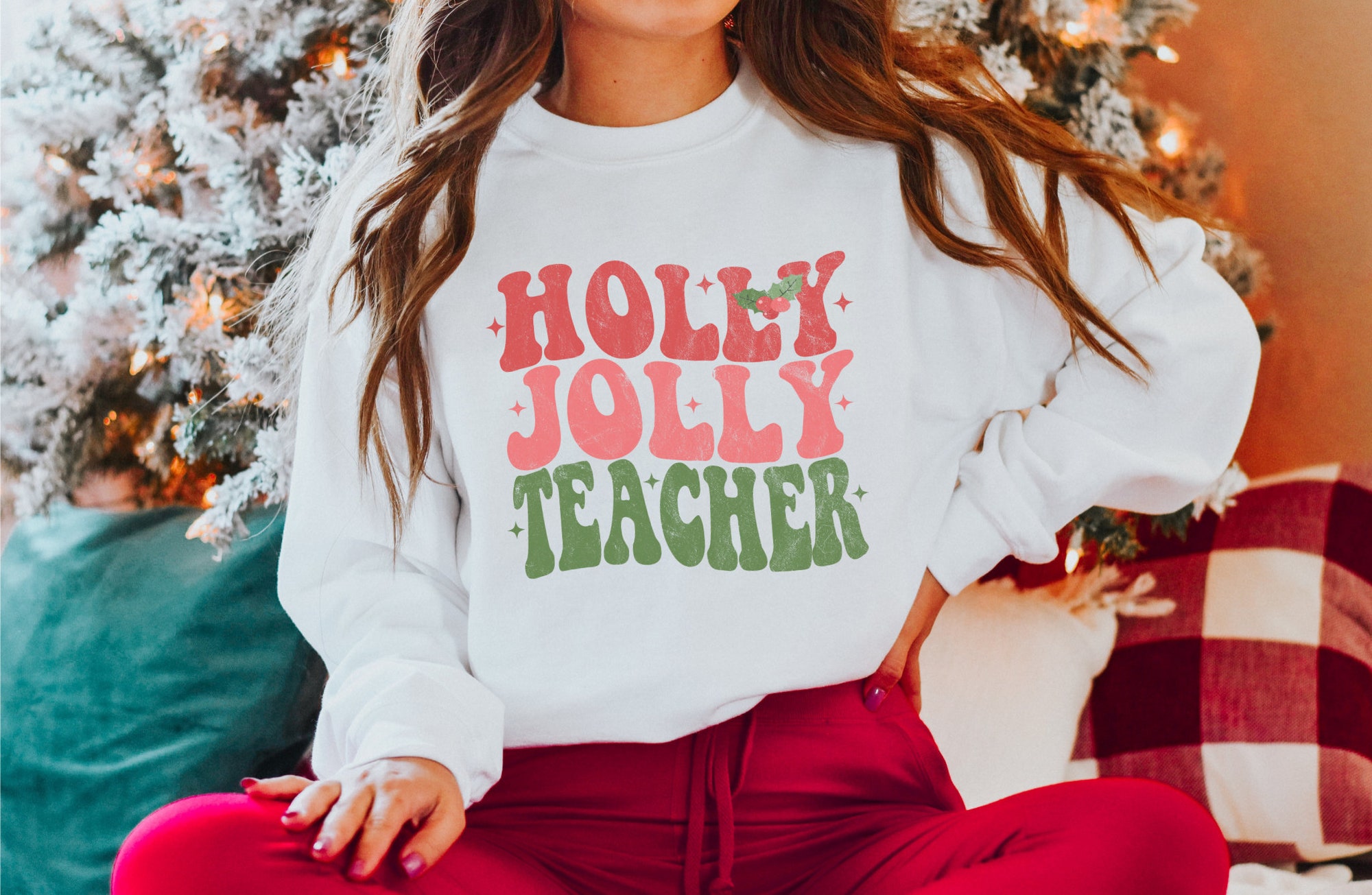 Xmas Teacher Gifts: Holly Jolly Sweatshirt & Christmas Sweaters image 3