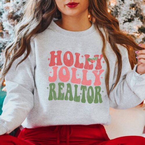 Holly Jolly Realtor: Christmas Crewneck & Gift for Estate Agents image 0