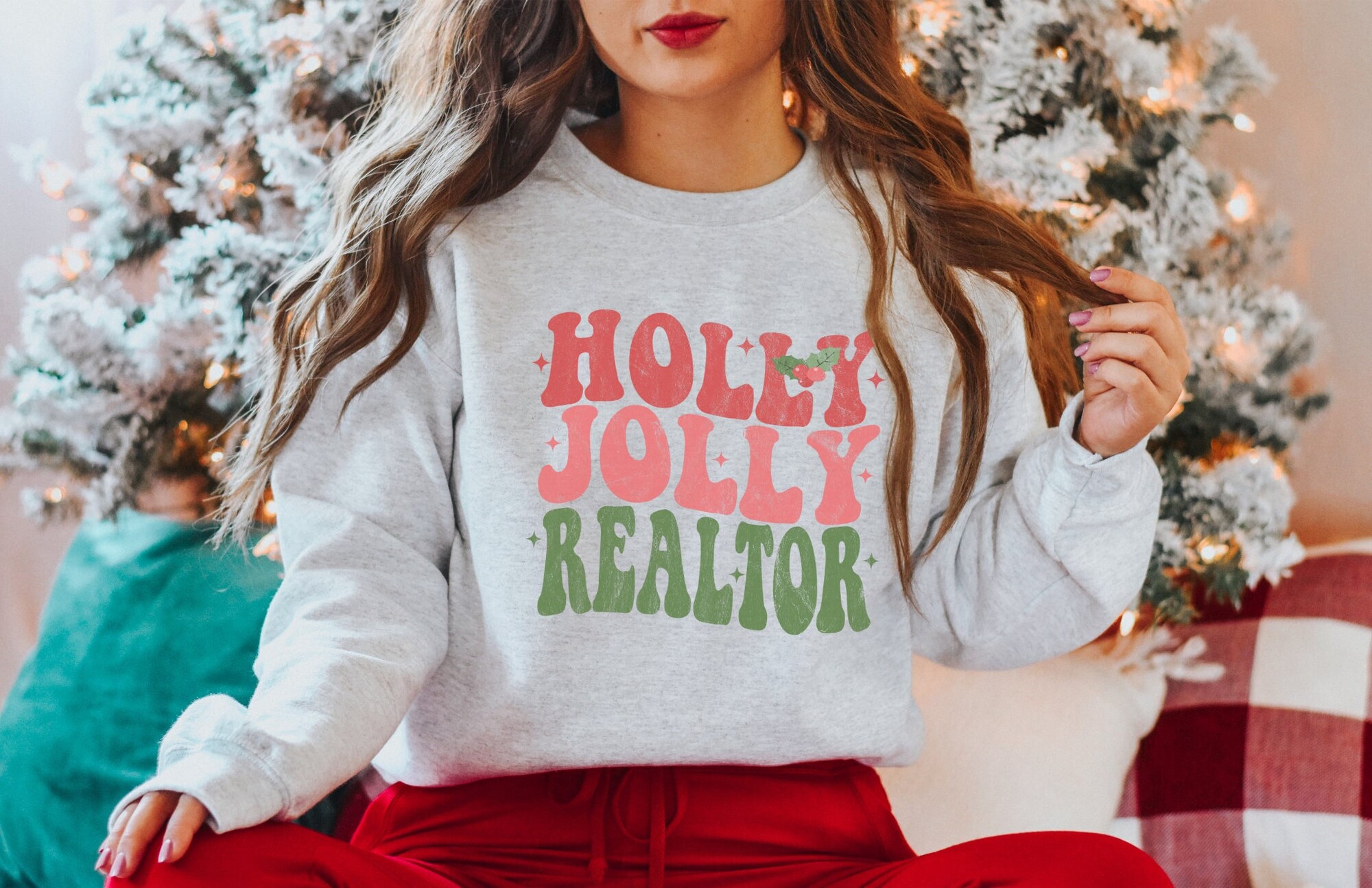 Holly Jolly Realtor Christmas Sweatshirt image 1