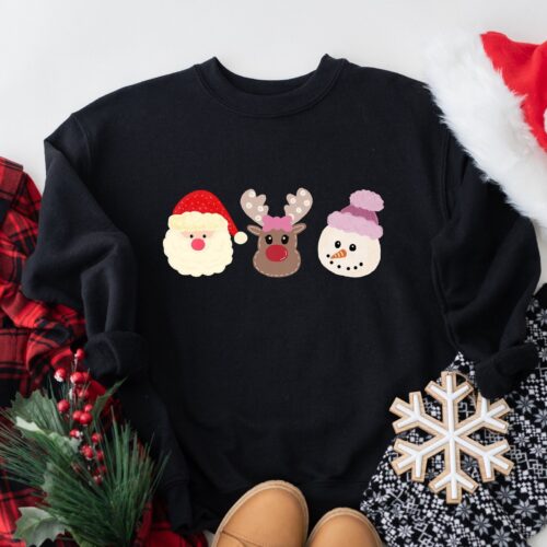 Snowman Noel Dad Reindeer Christmas Sweatshirt | Women's Crewneck Sweater image 0