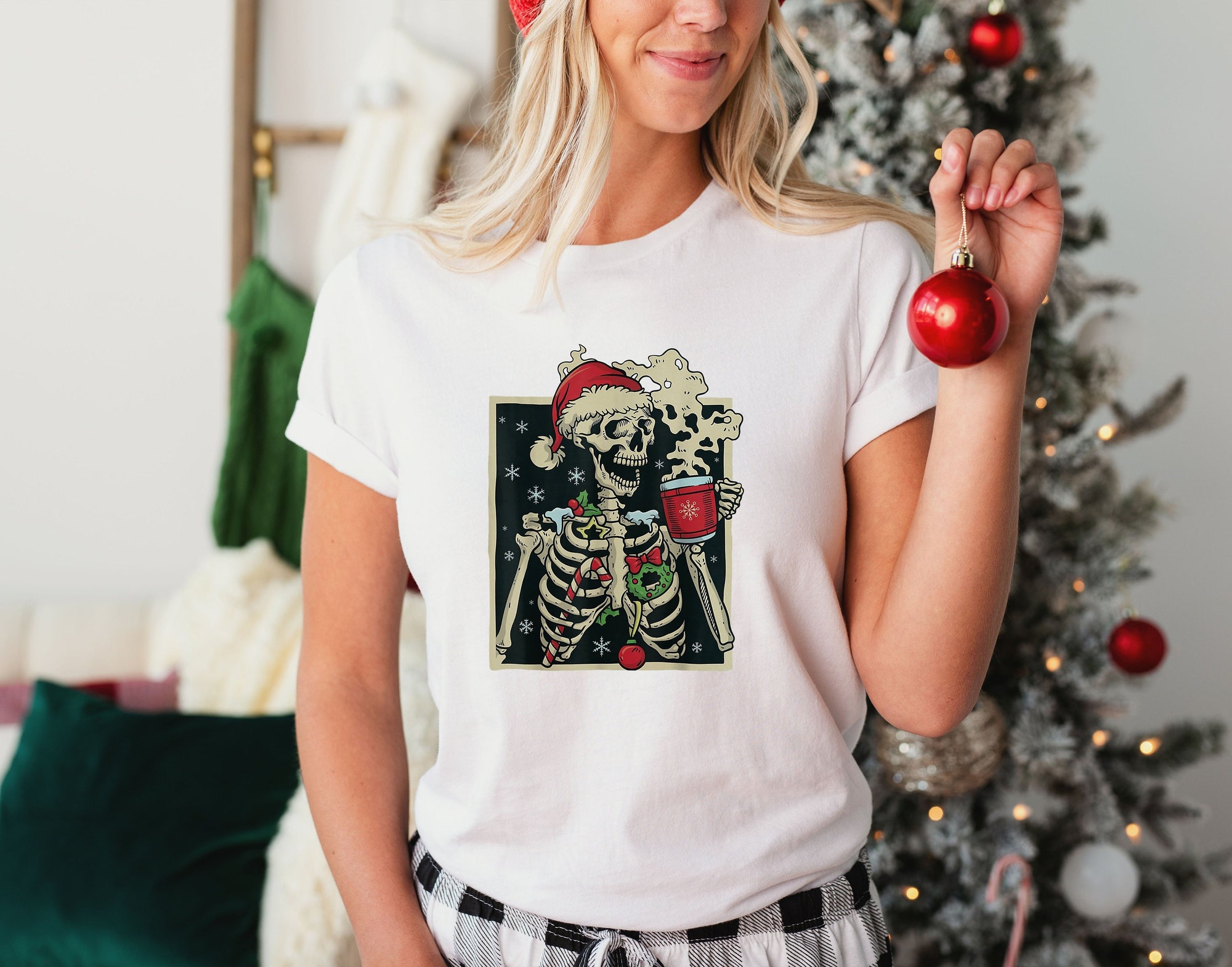 Dead Inside Skeleton Sweatshirt: Sarcastic Christmas & Coffee Lover Gift image 0