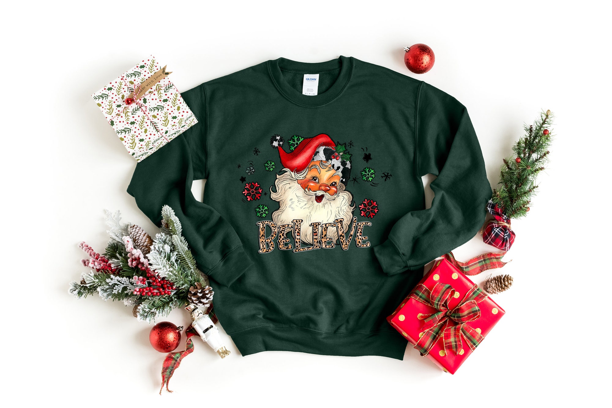 Believe Christmas Shirt: Family Party Tee Festive T-Shirt" image 1