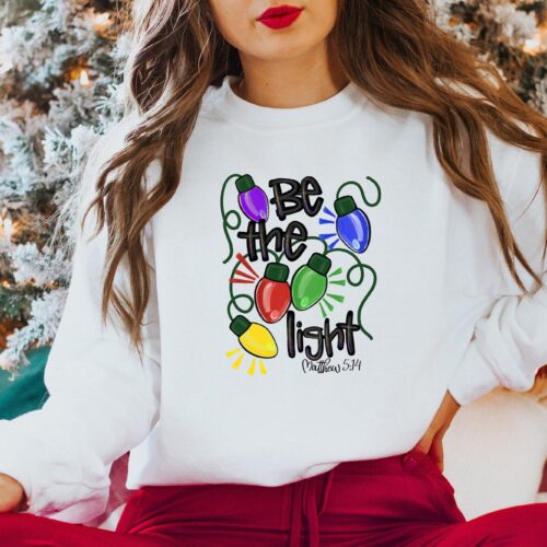 Be The Light Christmas Shirt | Holiday Family Christmas Tee image 0