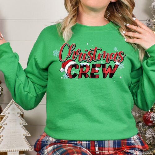 Family Matching Christmas Crew Red Plaid Sweatshirt image 0