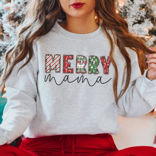 Merry Mama Christmas Sweatshirt: Perfect Holiday Wear for Moms image 0