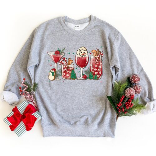 Christmas Cocktails Shirt | Peppermint Iced Latte Winter Tee image 0