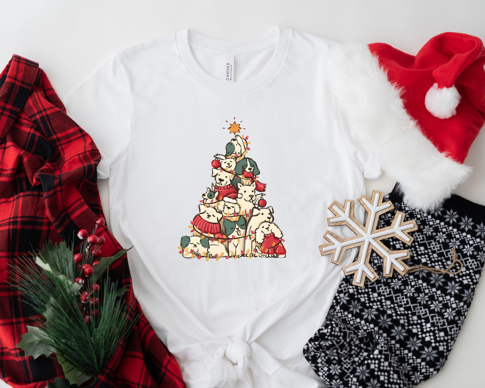 Christmas Sweatshirt | Merry Woofmas Dog Sweater & Vintage Shirt image 0
