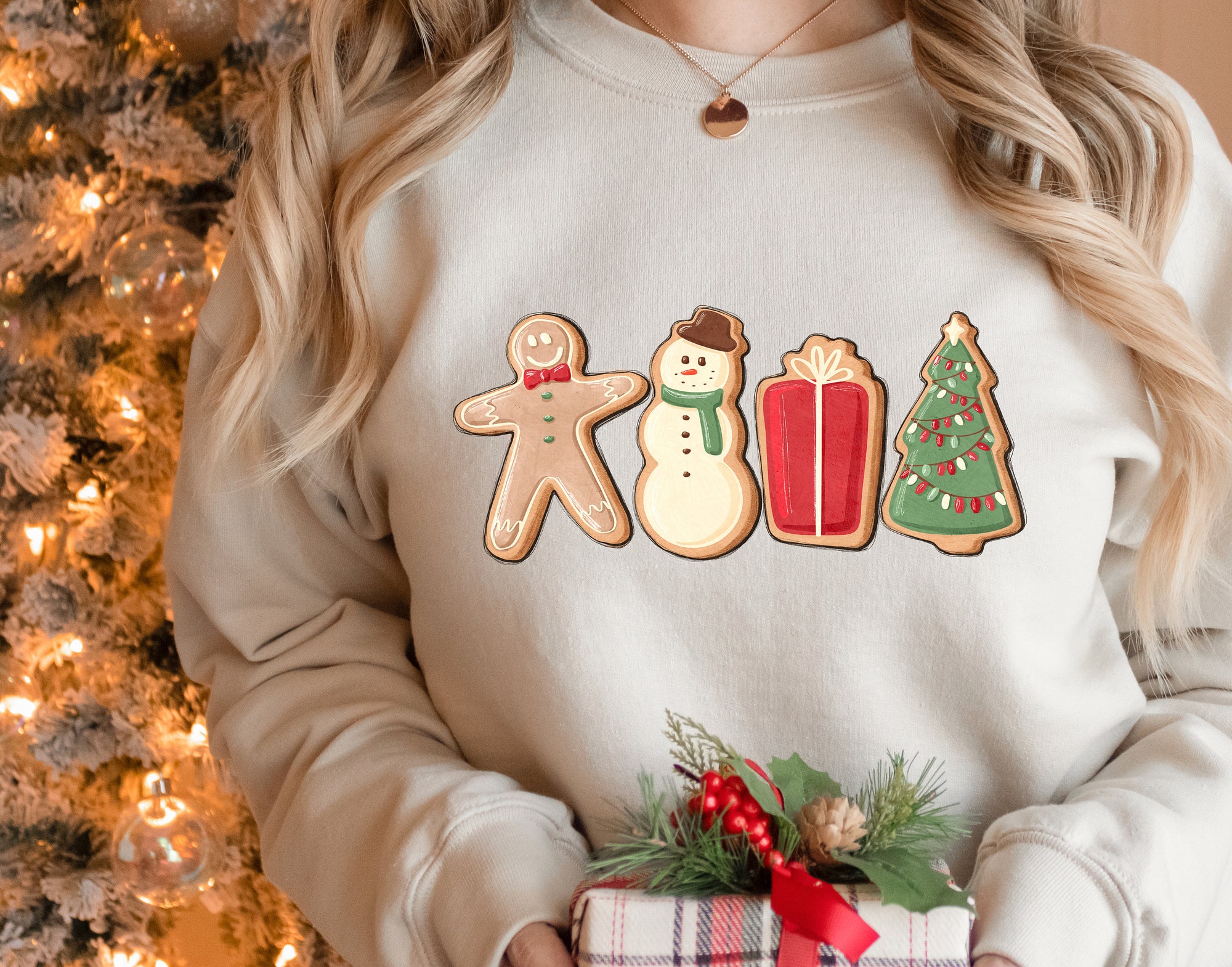 Christmas Gingerbread Cookies Sweatshirt: Family Matching Gift image 2