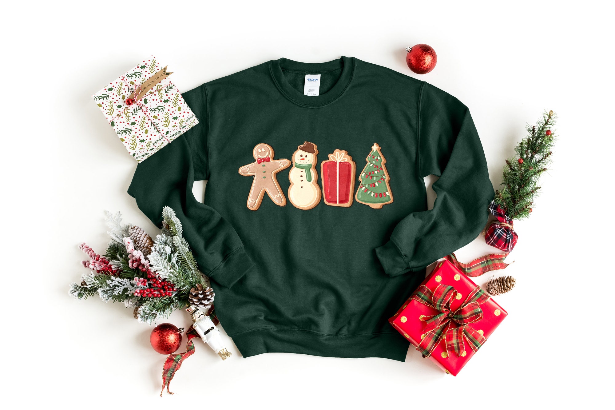 Christmas Gingerbread Cookies Sweatshirt: Family Matching Gift image 1