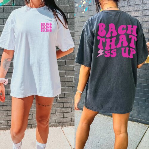 Personalized Retro Bachelorette Party Shirt: Bach That Ass Up image 0