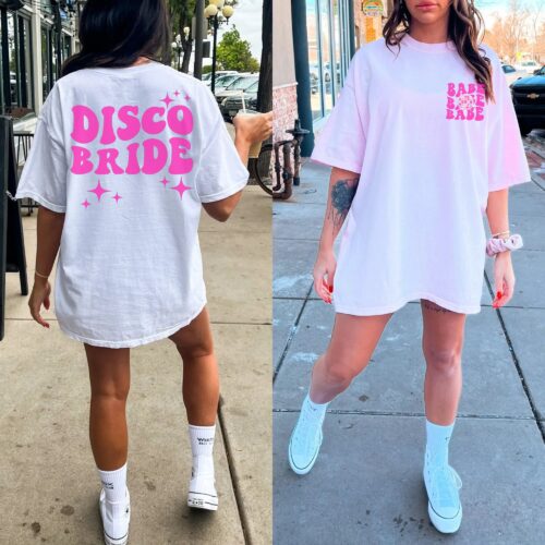 Last Disco Bach: Retro Disco Bachelorette Shirts Groovy Pink Design image 0