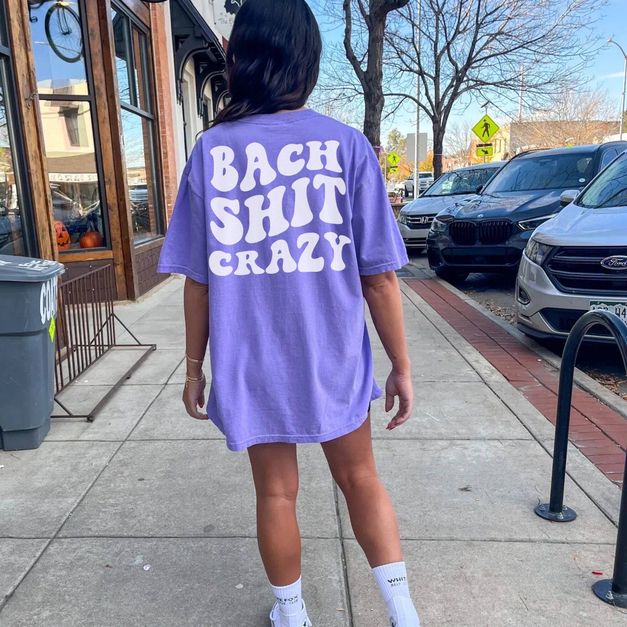 Bach Shit Crazy: Pink Groovy Retro Custom Bachelorette Shirts image 5