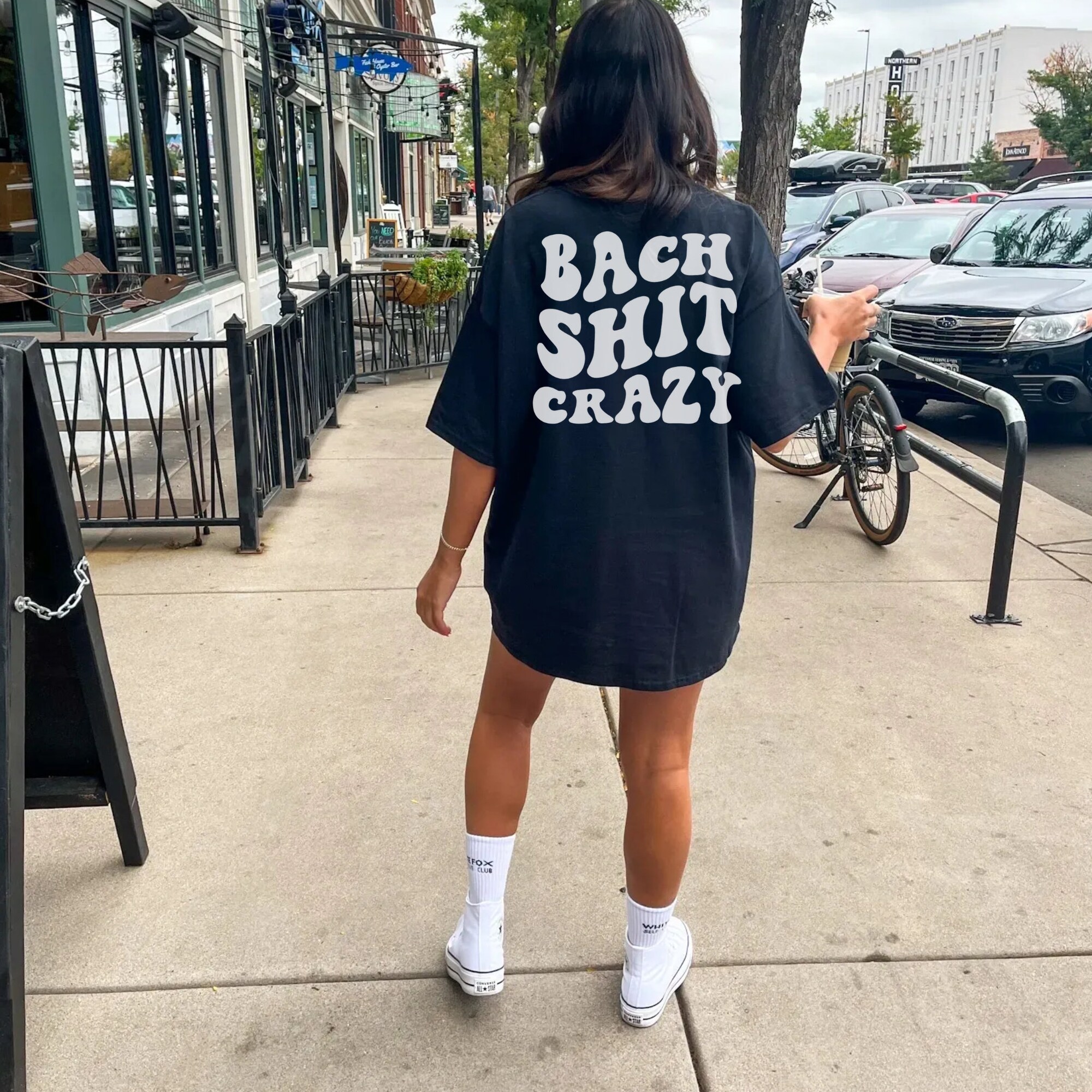 Bach Shit Crazy: Pink Groovy Retro Custom Bachelorette Shirts image 3