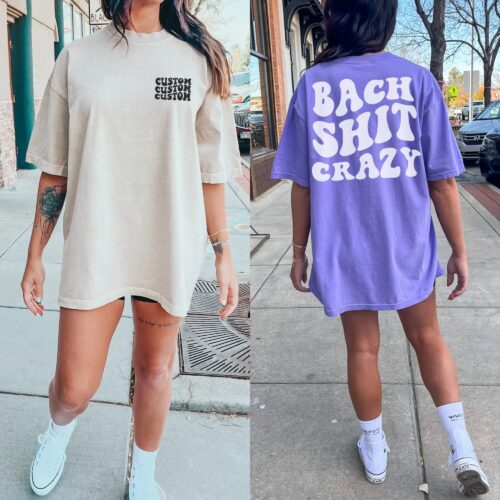 Bach Shit Crazy: Pink Groovy Retro Custom Bachelorette Shirts image 0