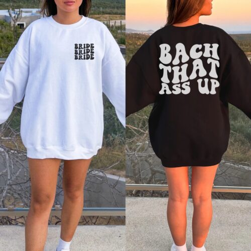 Personalized Retro Bachelorette Sweatshirt: Bach That Ass Up image 0