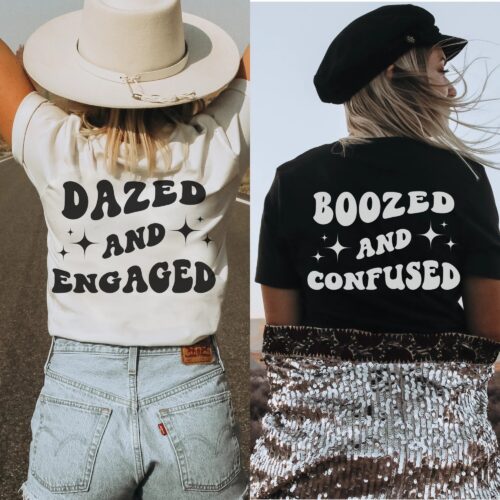 Custom Dazed And Engaged Bachelorette Shirt: Retro Style image 0