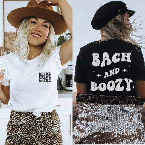 Custom Funny Retro Bachelorette Party Shirt: Boozy & Personalized image 0