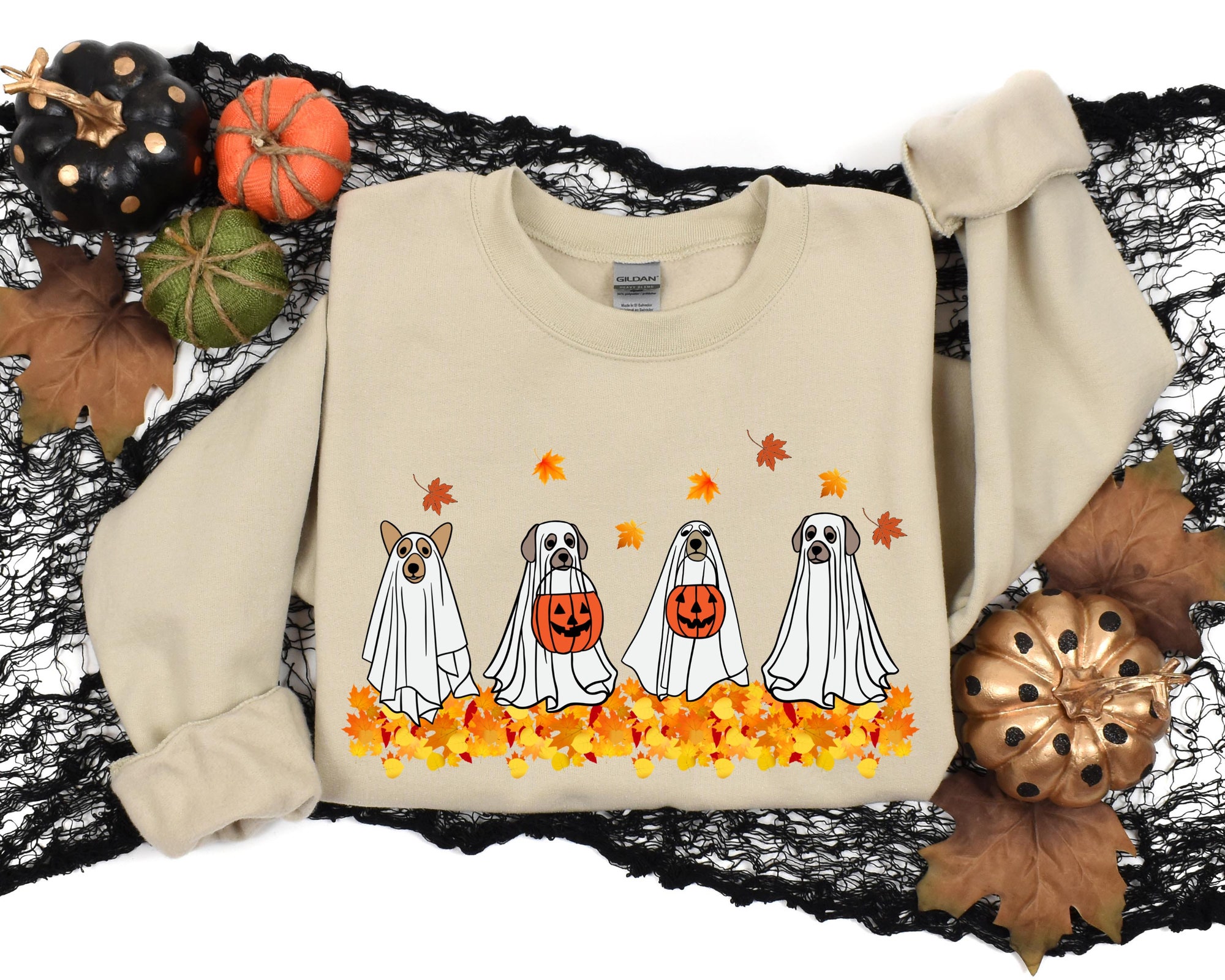 Halloween Dog Ghost Sweatshirt image 3