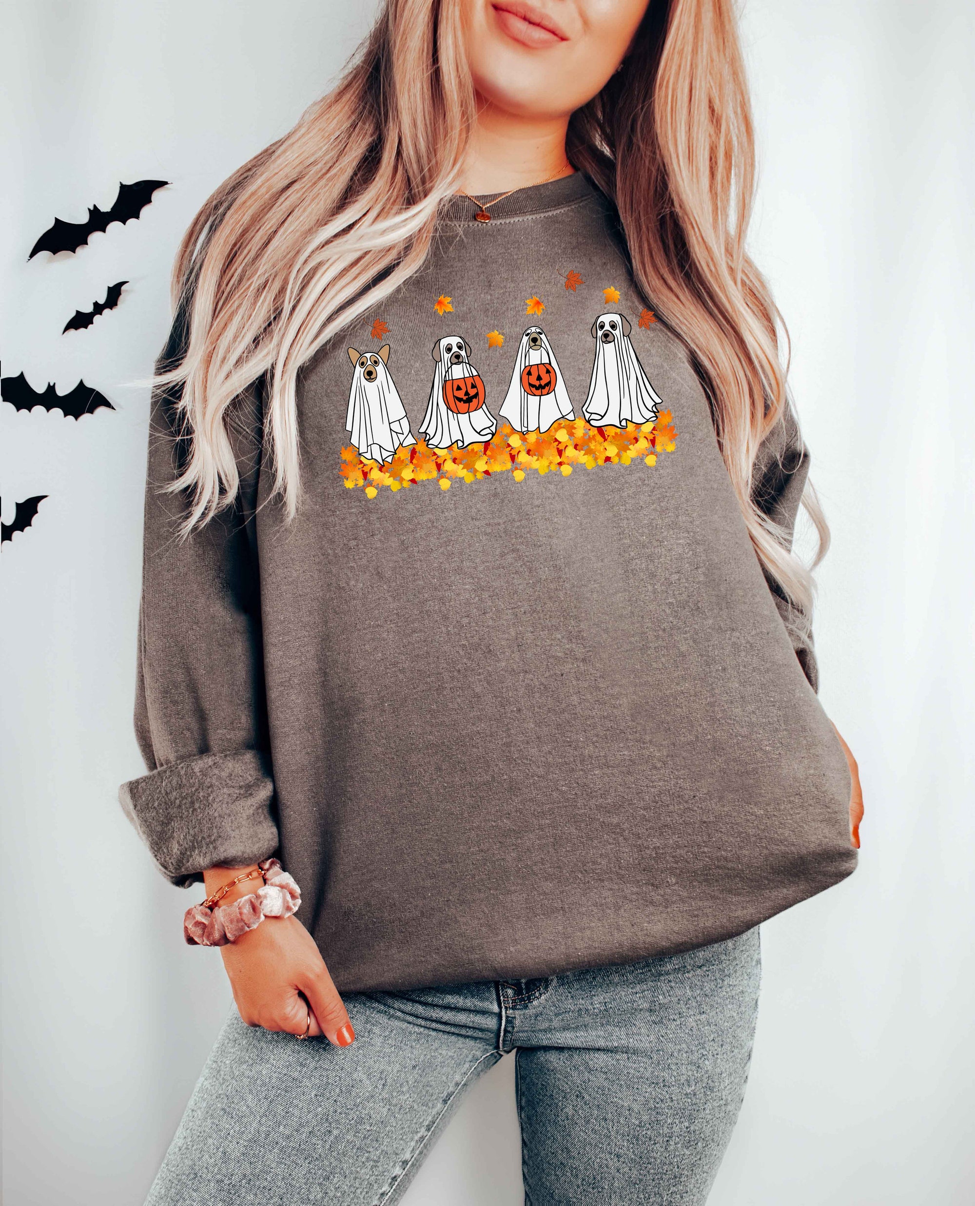 Halloween Dog Ghost Sweatshirt image 1