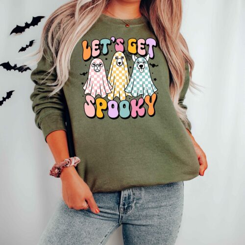 Let's Get Spooky Ghost Halloween Sweatshirt image 0