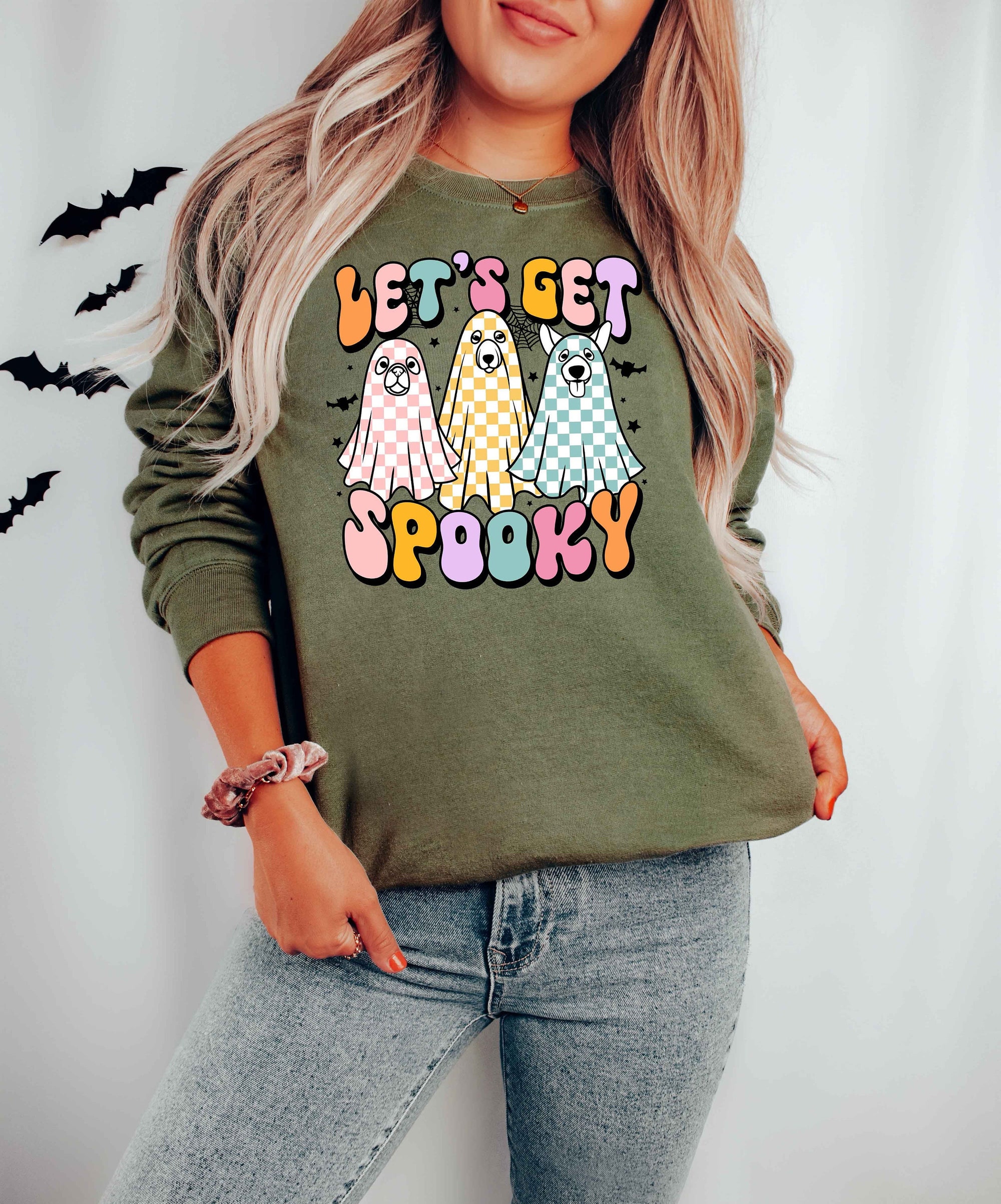 Let's Get Spooky Ghost Halloween Sweatshirt image 0