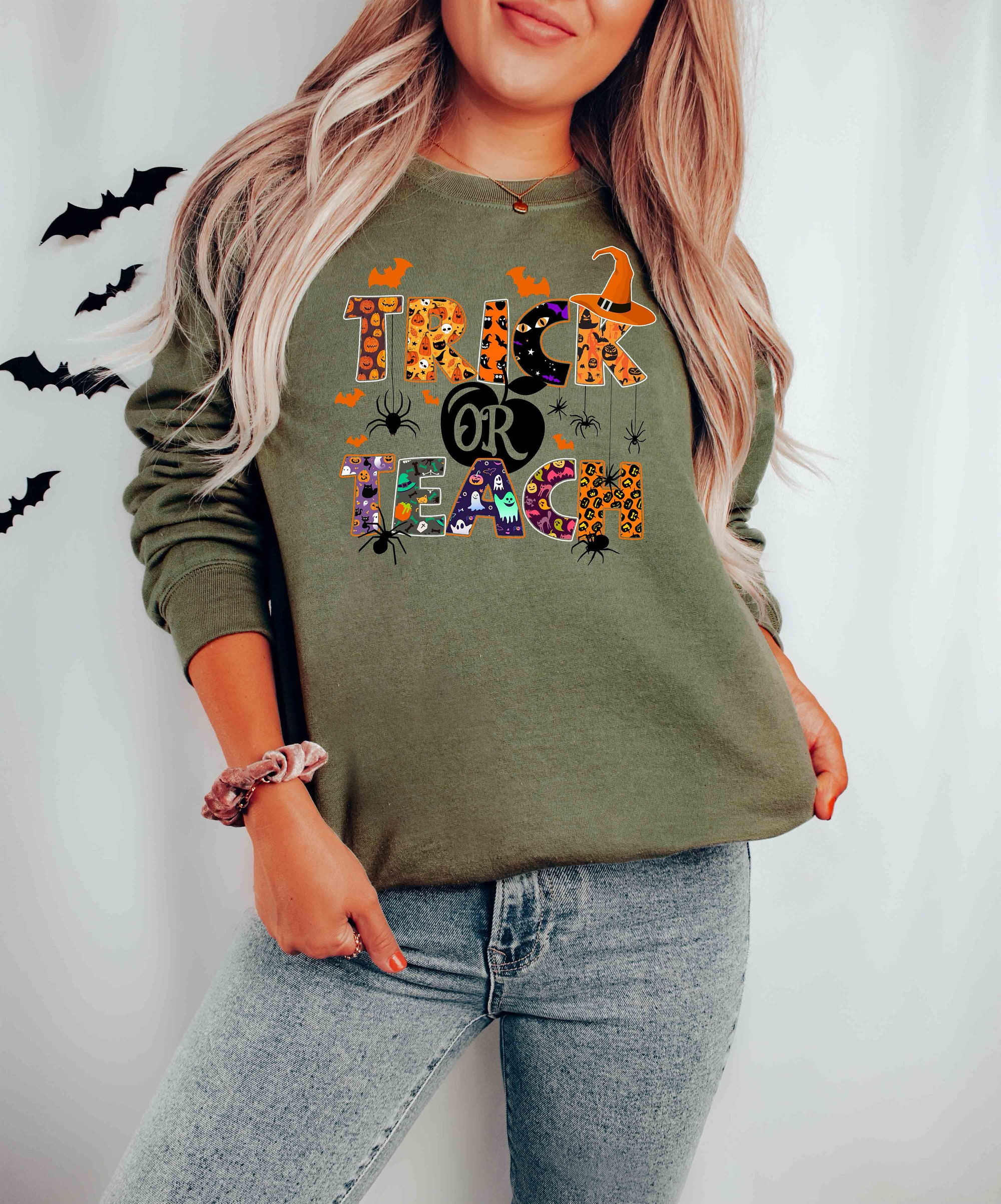 Trick Or Teach Halloween Sweatshirt image 3