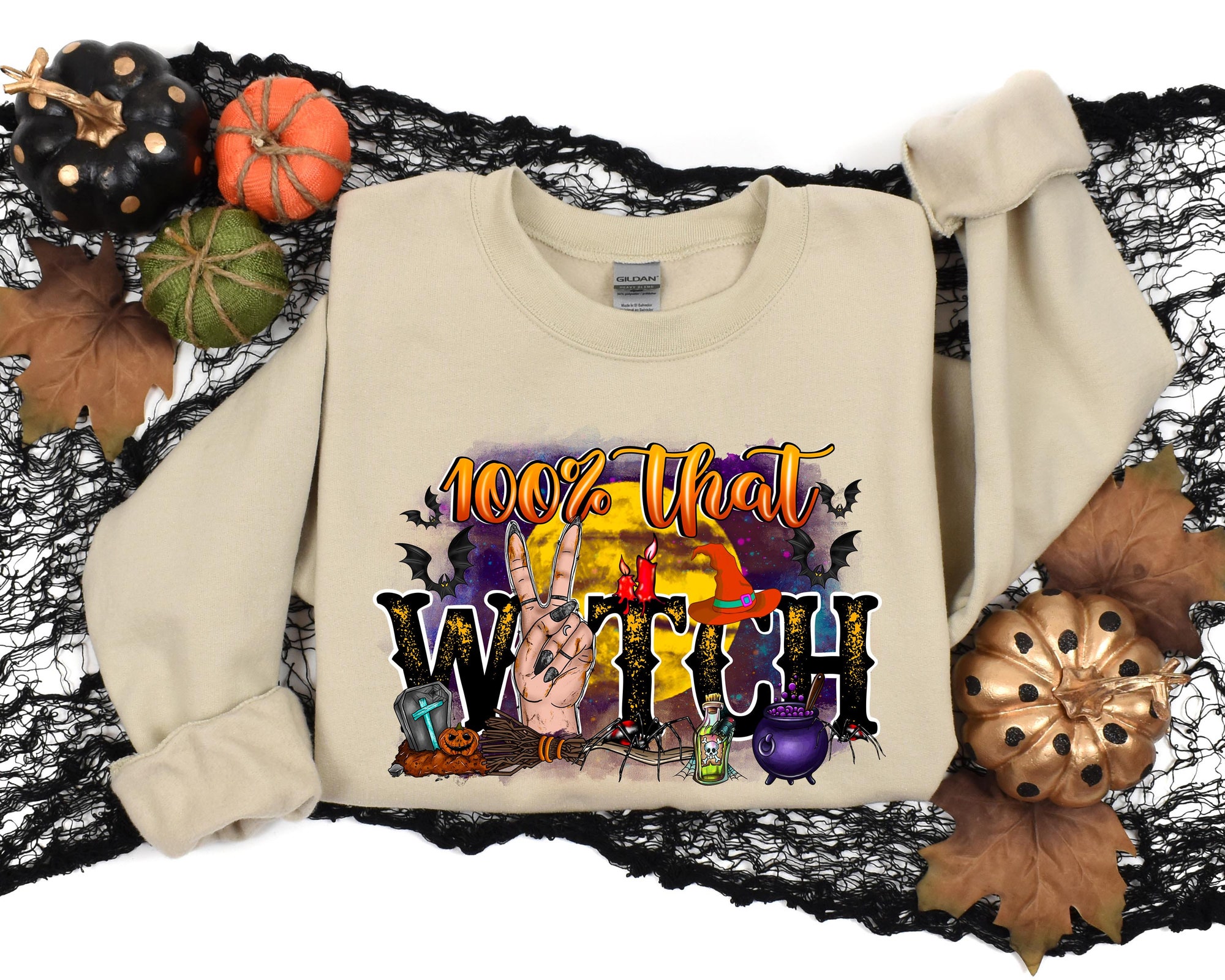 100% That Witch Halloween Sweatshirt image 3