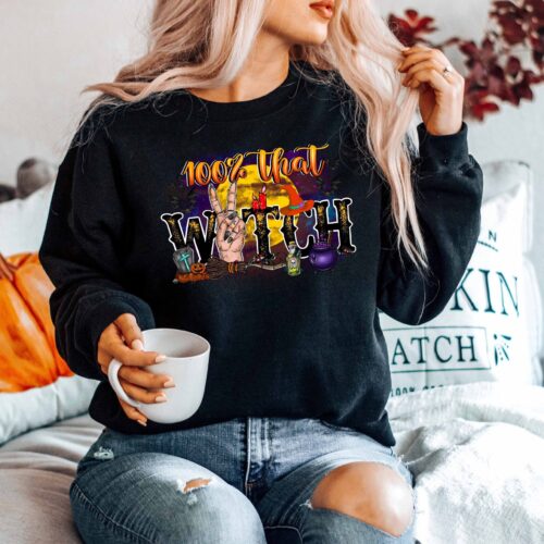 100% That Witch Halloween Sweatshirt image 0